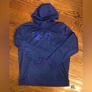 UNDER ARMOUR Men's Navy Blue Hoodie With Grey & Blue Chest Logo Sz XL